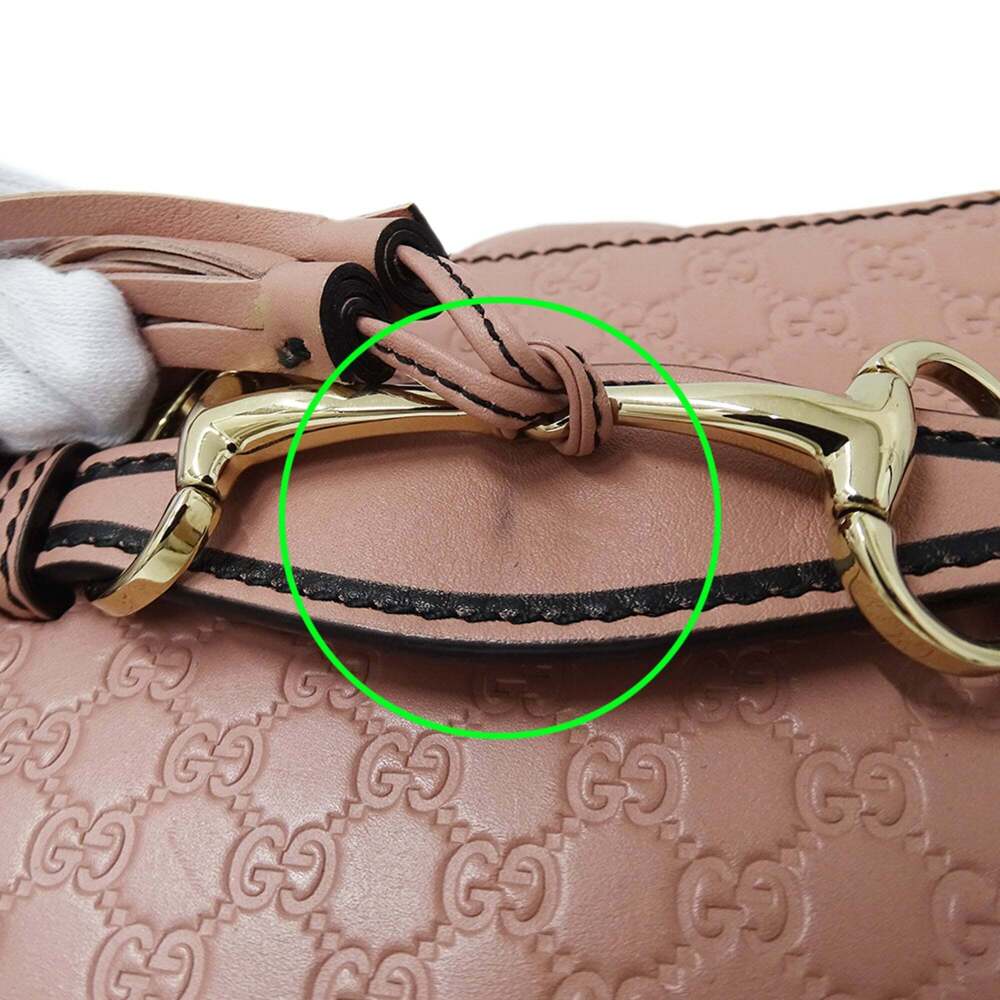GUCCI Pink Leather Horsebit Shoulder Bag - Picture 10 of 14